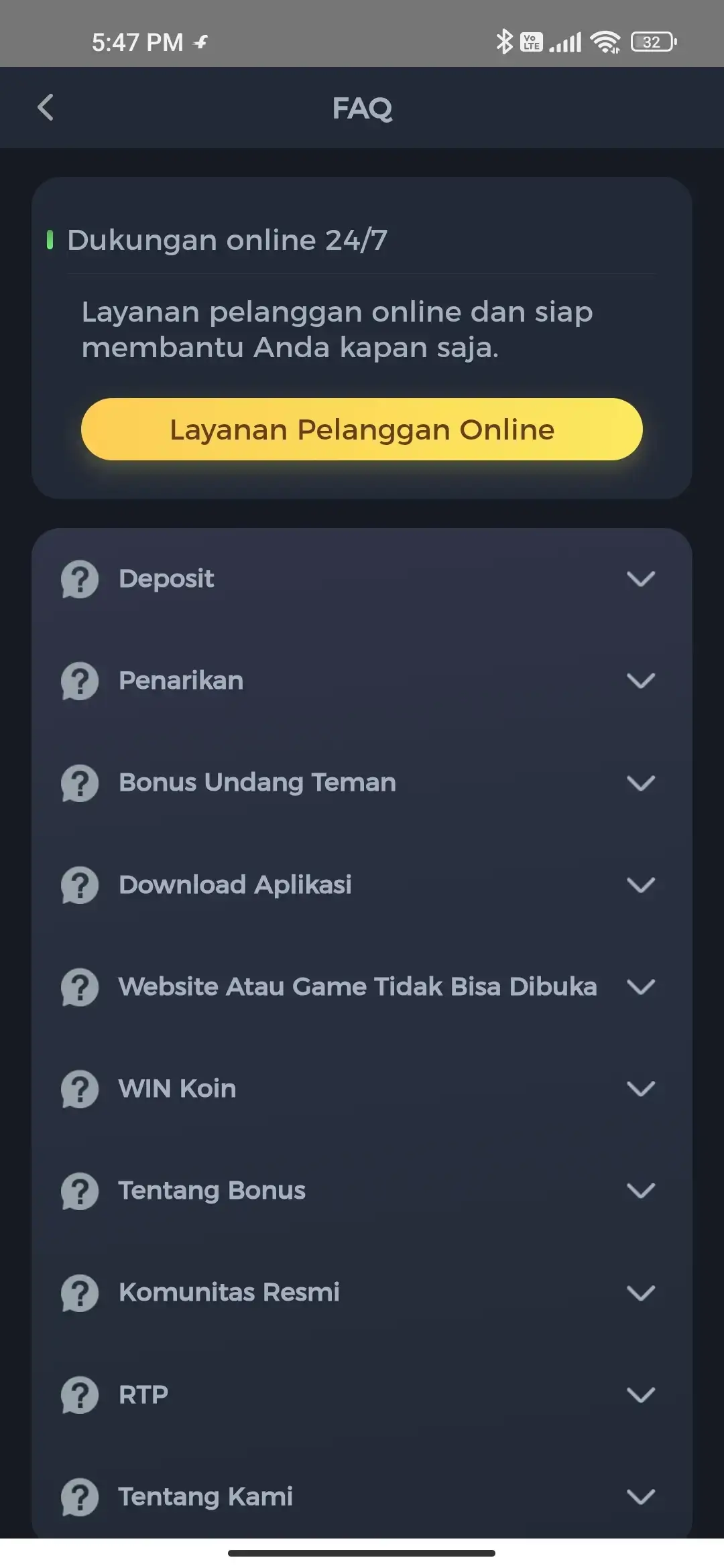 KM777 APK tampilan utama